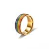 Retro Regenbogen Bunter Ring für Männer Frauen Edelstahl Punk Gothic Edgy Schmuck Modern Künstlerisches Modeaccessoire Mädchen Geschenk