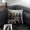 A-Aespa Korean Group Cushion Cover Natural Linen Organic Fabric Double-Sided Printing Sofa Home Decor Gift Pillow Case
