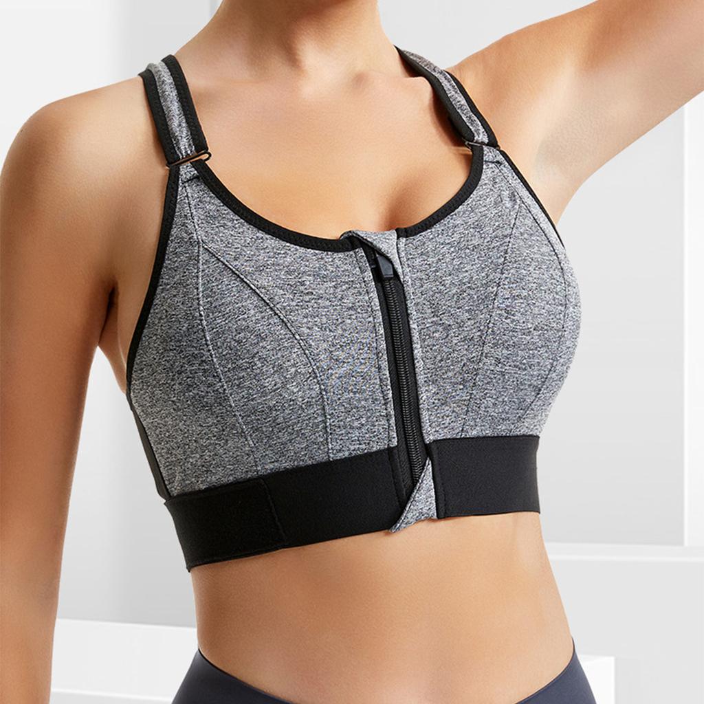Women Sports Bra Plus Size Women Sports Bra Sexy Yoga Vest Front Zipper Adjustable Strap Shockproof Fitness Athletic Bralette Women Lingerie