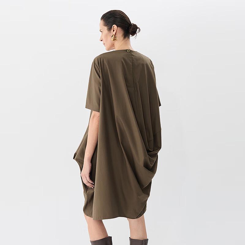 JNBY Short Sleeve Round Neck Mini Dress