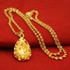Water Wave Chain Hollow Floral Charm Necklace Gold Plated Alloy Pendant
