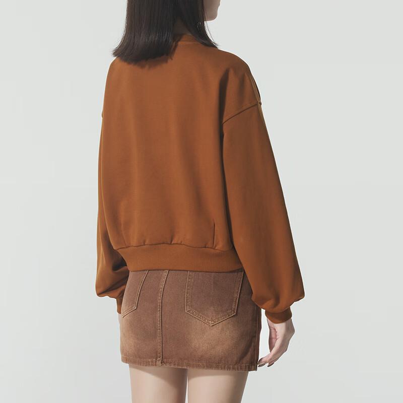 New Balance Sweatshirts Women's Dark Brown Crew Neck Moderate Regular NCF42592-OC