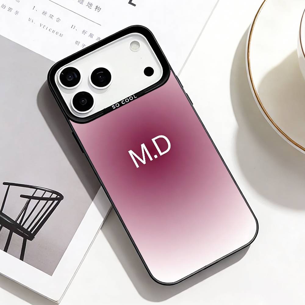 

Personalized Name Phone Case For iPhone17,16,15,14,13,12,11 Plus,Pro Max Black Border Silver Plated Cover iPhone15promax