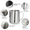 Saiveina Milk Jug Milk Pitcher Stainless Steel Milk Frothing Pitcher Coffee Latte Art Milk Pot Drink Pitcher Stainless Steel Graduated 350ml 12 Oz