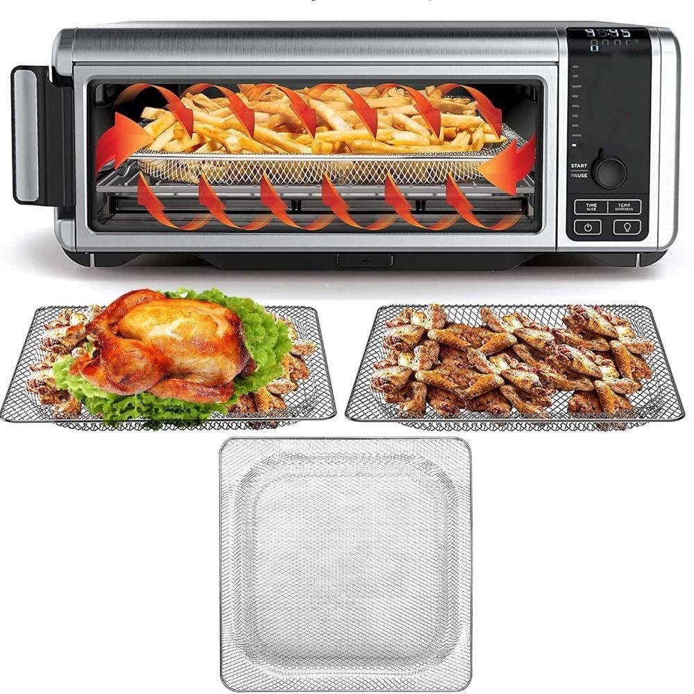 Stainless Steel Air Fryer Grill Tray Square Oven Baking Basket Home