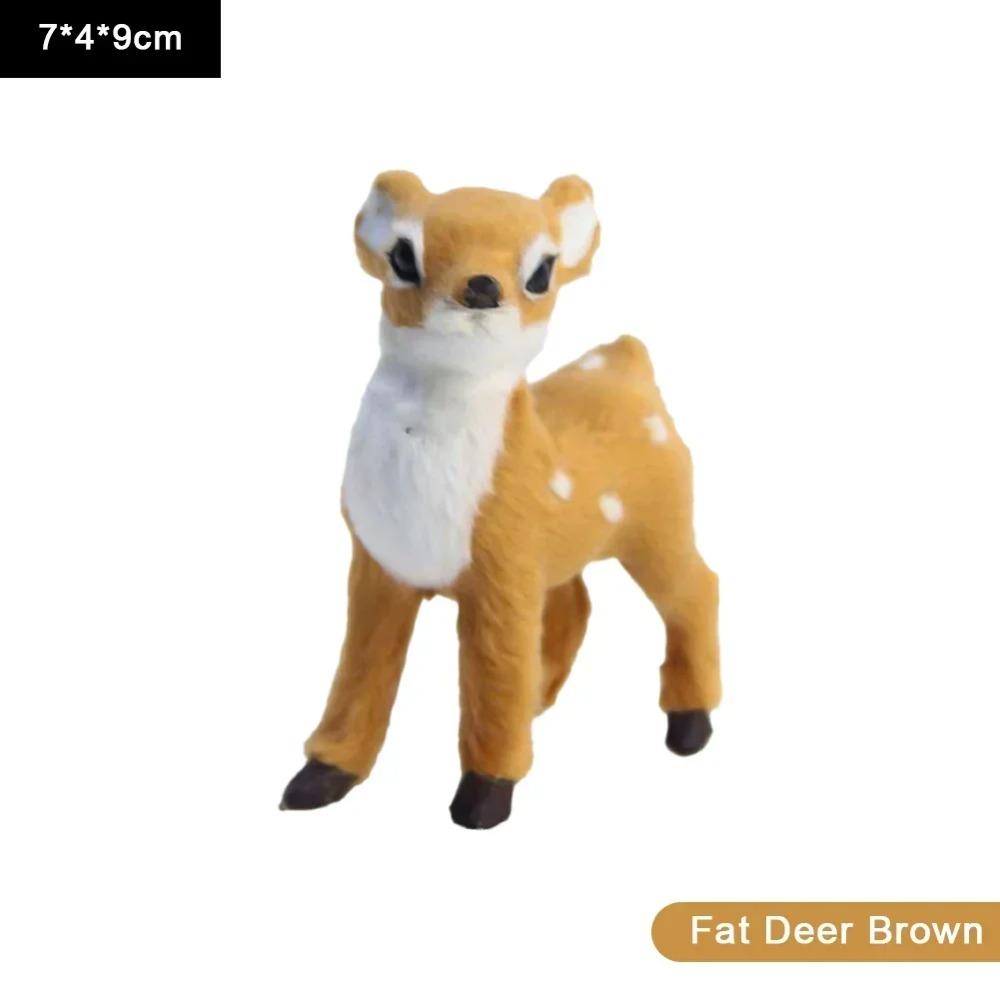 1pc Simulation Plush Animal Sika Deer Reindeer Lovely Xmas Home Decor Standing Miniatures Christmas Elk Scene Arrangement Props