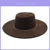 British Style Wool Felt Hat With Large Brim And Vintage Design For Women