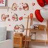 Valentine's Day Hedgehog Heart Balloon Bedroom Living Room Entrance Hall Home Background Beautification Wall Stickers
