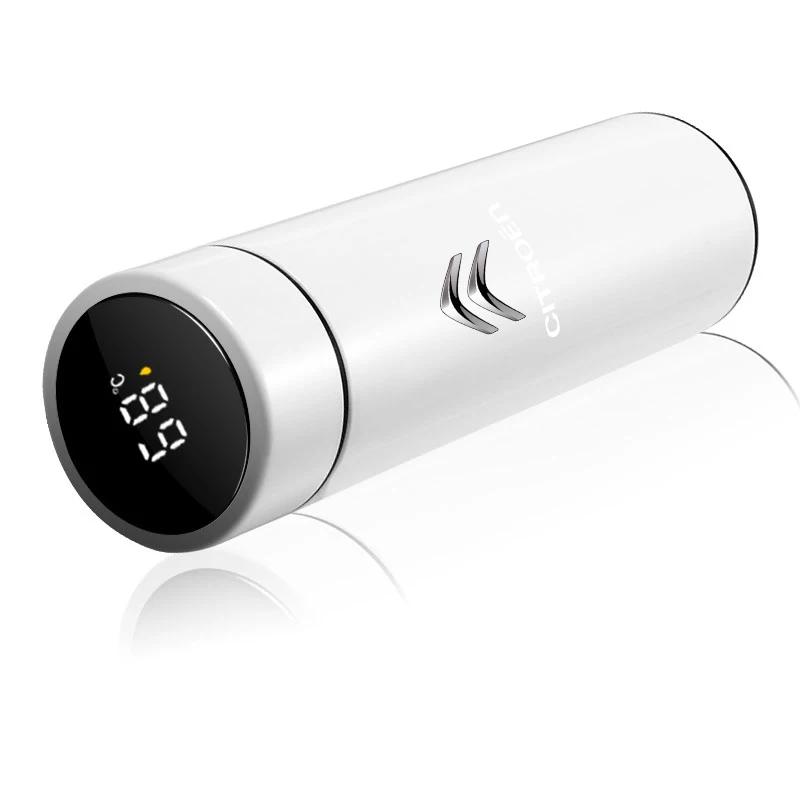 500ml Stainless Steel Car Thermos Bottle LED Intelligent Temperature Display For Citroen C1 C2 C3 C4 C5 C6 C8 C4LCar Accessories ajy256