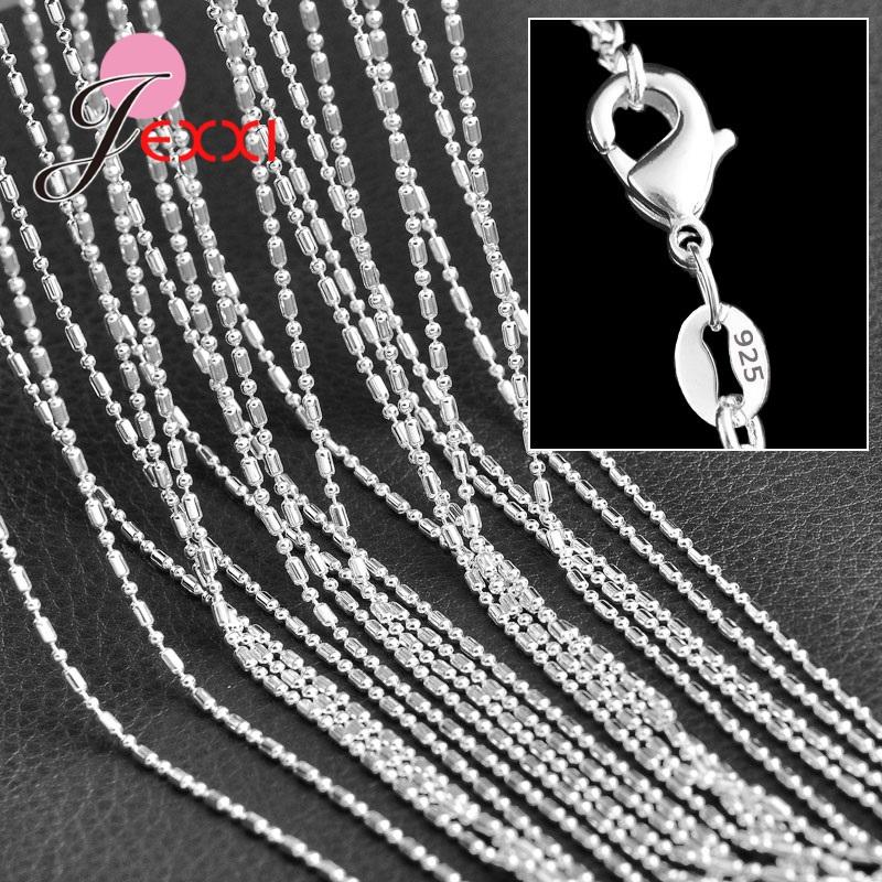 Wholesale 1PC 22 Inches Fine Real Pure 925 Sterling Silver Unisex Jewelry Necklace Chains With Lobster Clasps