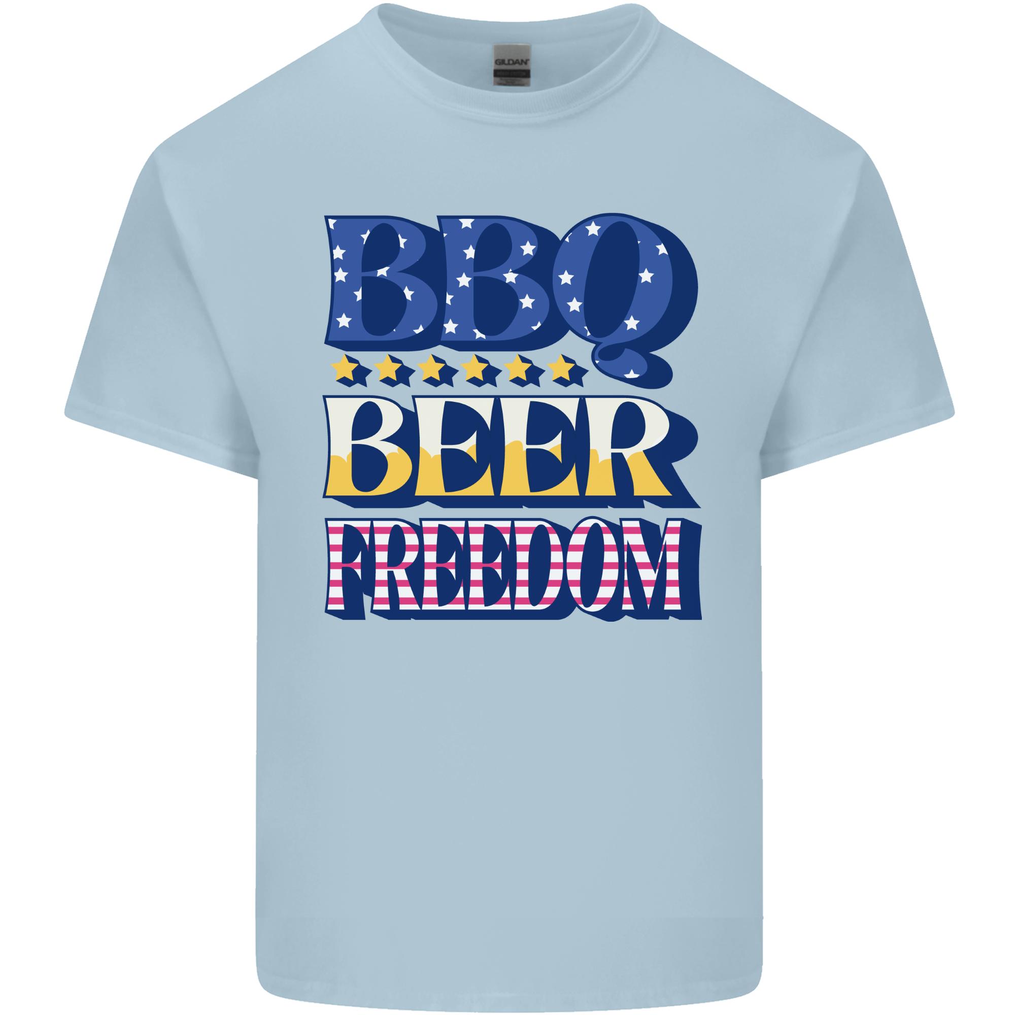 Independence Day BBQ Funny Beer 4th July Unisexs Light Cotton TShirt S