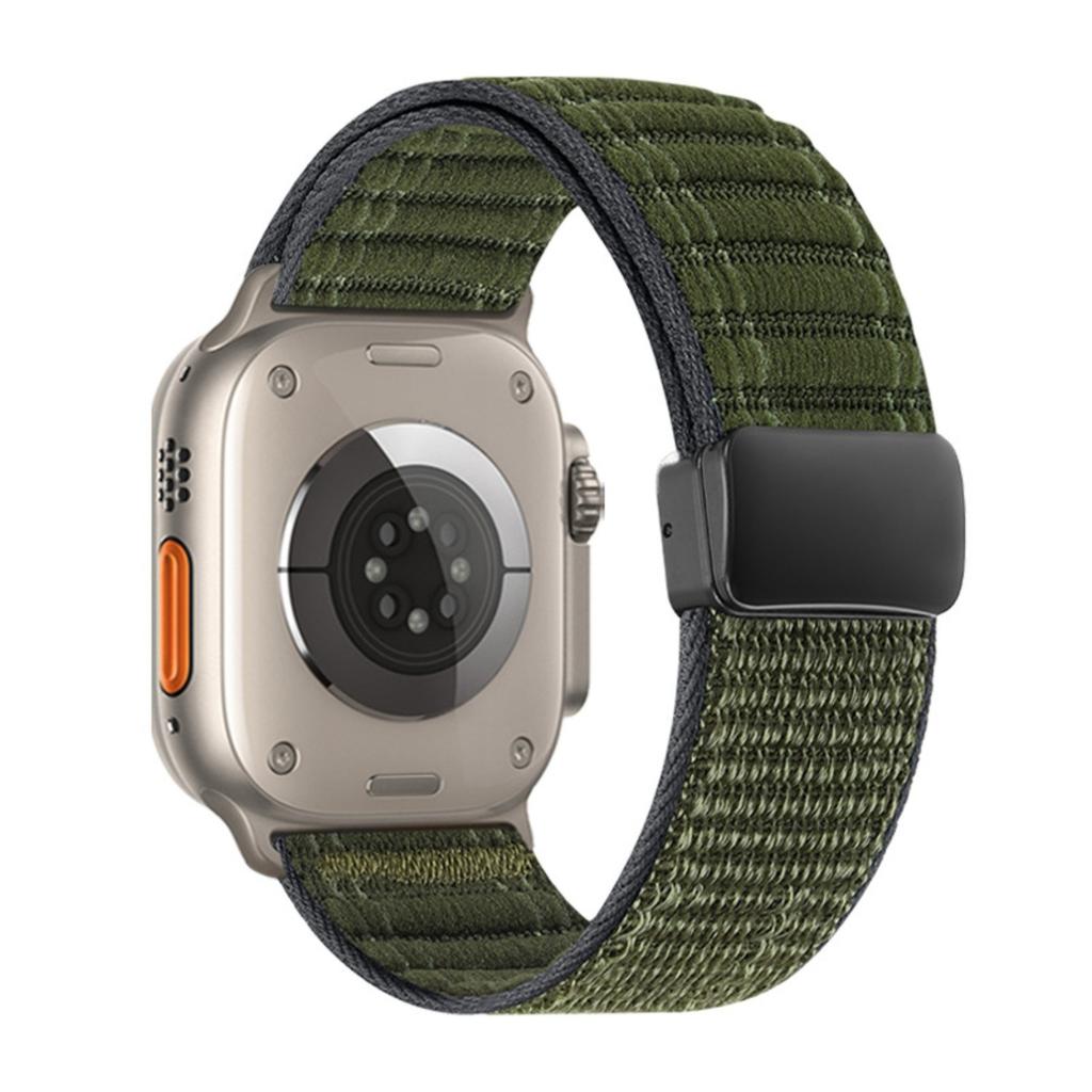 Watch Band For Apple Watch Series 11 10 42mm / 9 8 7 41mm / SE3 SE2 SE 6 5 4 40mm / 3 2 1 38mm Magnetic Clasp Wave Pattern Nylon Wrist Strap