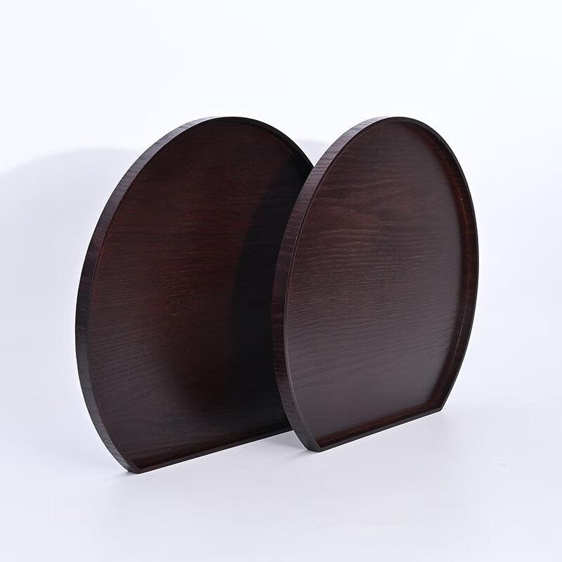 ZISIZ Vintage Wooden Half-Moon Serving Tray