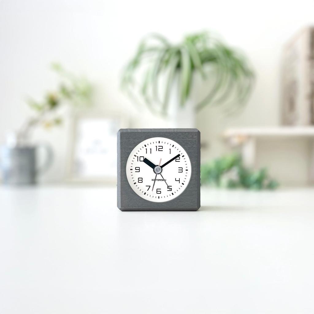 KATOMOKU Alarm Clock 7 Gray km-99GR Alarm Clock 7 x 7 x 4.1cm