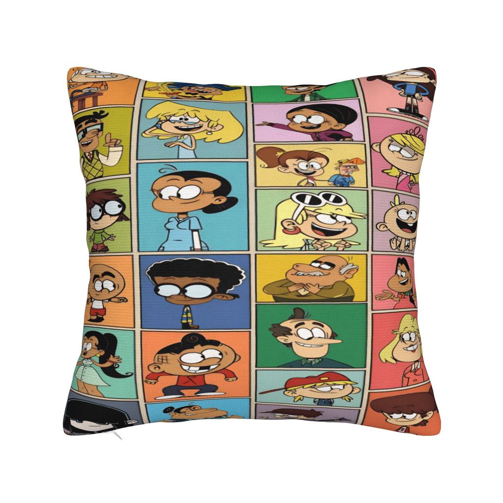 L-Loud Houses Family Cartoon Pillow Cover Custom Cushion Cover Novelty Pillow Case For Living Room Bed Chair