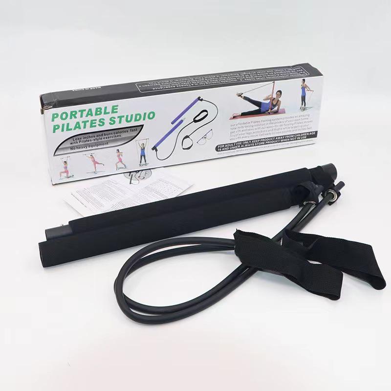Multifunctional Pilates Bar: Home Fitness Yoga Equipment with Resistance Band for Elastic Exercise & Butt Lift