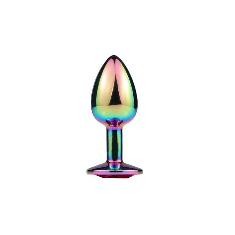3 Sizes Stainless Steel Rainbow Anal Sex Toys Jewel Metal Butt Plug Non Vibrating Butt Plugs