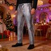 Calças de Terno Lantejoulas Masculinas Brilhantes Perna Reta Calças Disco Brilhantes para Festa Performance de Rua Palco Boate Dança
