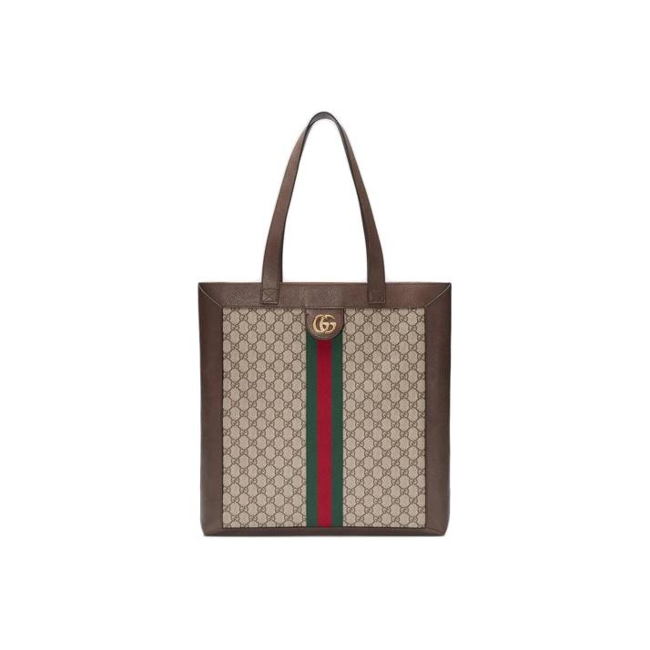 

Gucci Ophidia Logo Stripe Web Large Capacity Canvas And Leather Tote Bag Unisex Tote Bag Ebony Brown 519335-9IKPT-8745 Basic Set (Bag+Dust Bag)