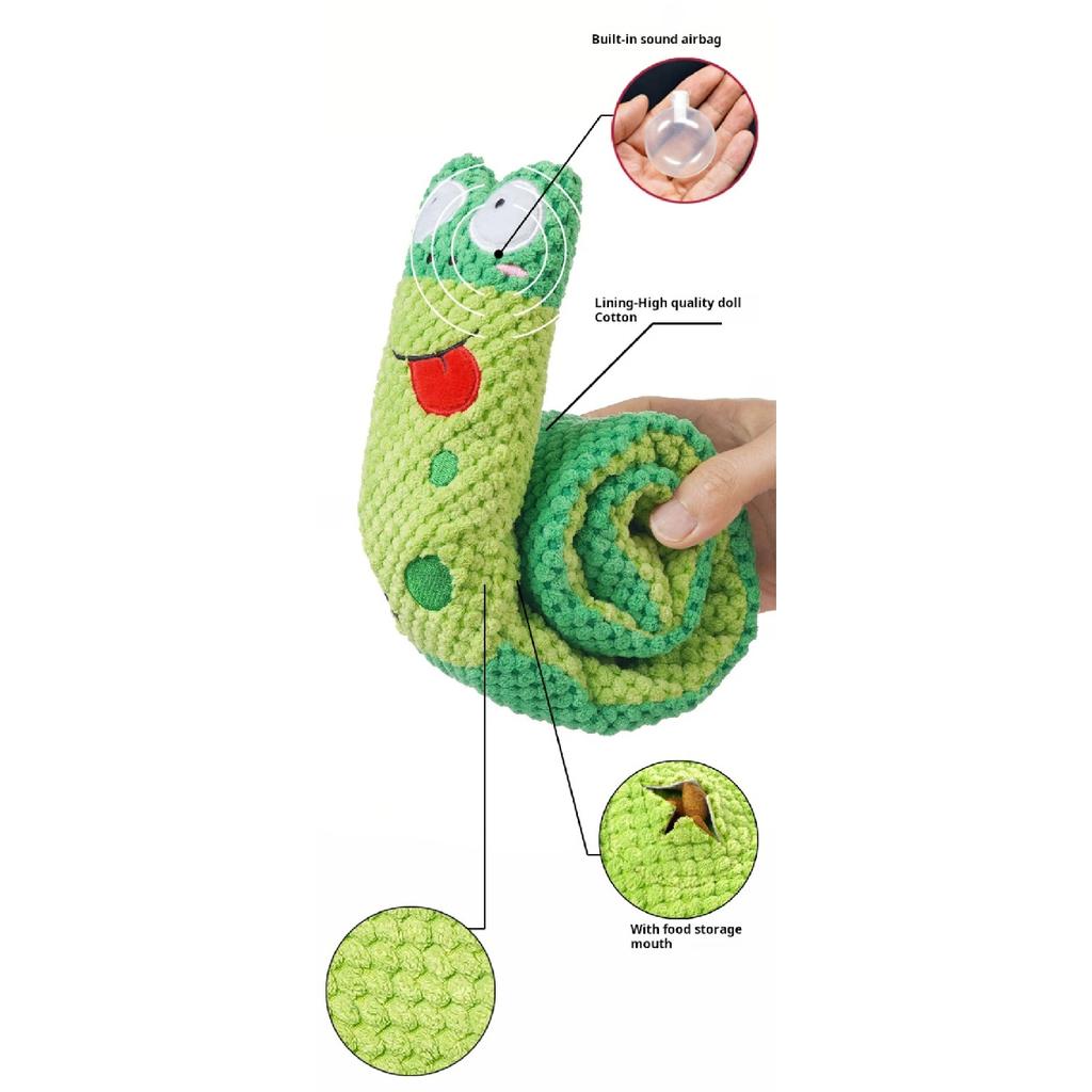 Dog Puzzle Feeder Interactive Toy Indestructible Plush Sound Squeak Puppy Toys For Resistant Foldable Snail Dogs Pet Supplies