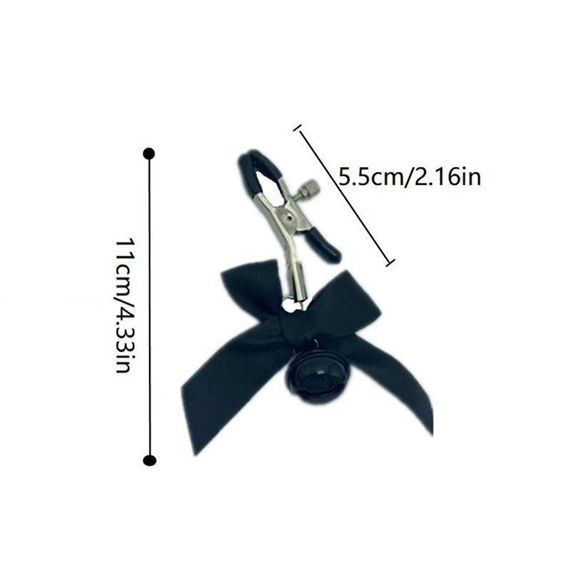 1 Pair Bondage Bowknot Small Bell Nipple Clamps Exotic Accessories Sexy Metal Breast Stimulation Hairball Sex Toys For Women