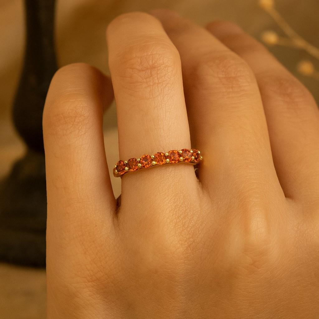 Citrin Solitär Verlobungsring – Gelbgoldplattierter Runder Ring | Minimalistischer Hochzeit-, Versprechens-, Jubiläumsgeschenk für Frauen