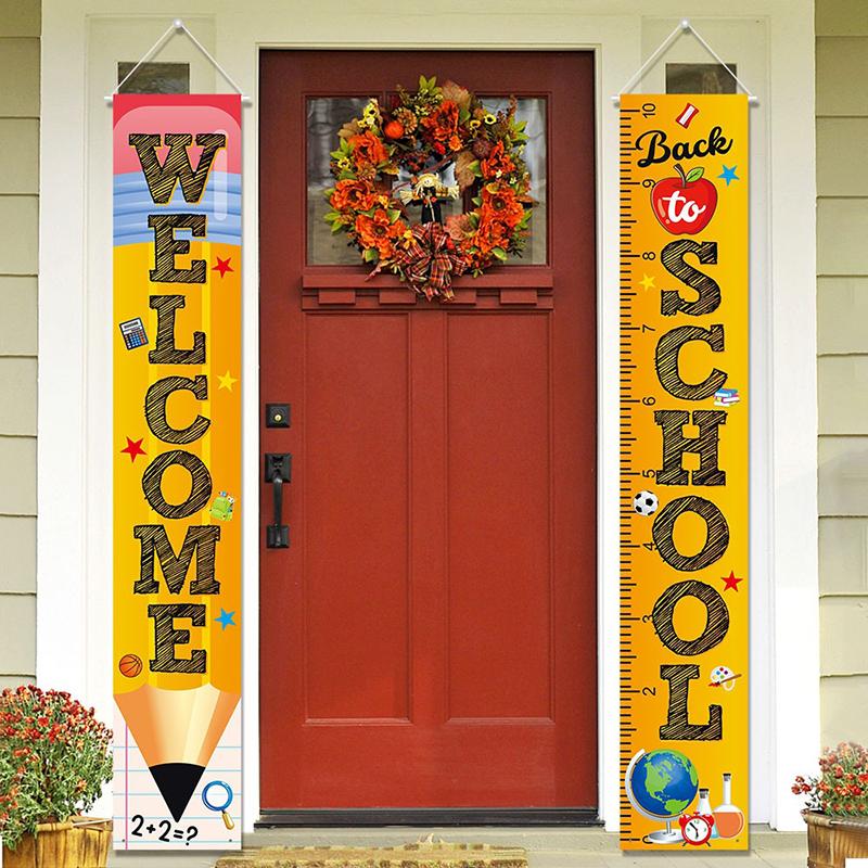 Schulsaison Dekoration Türvorhang Hängedekoration Bleistift Zurück zur Schule Partydekoration Arrangement Hintergrund