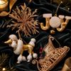 Gold Sequin Christmas Pine Cone Ornaments Glitter Indoor Decoration