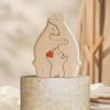 2-7pcs Set Solid Wood Craftsmanship Mother Child Bear Set Puzzle Bedroom Living Room Desktop Bear Hug Family Decorative Ornament