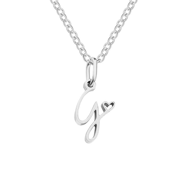 eManco Women's Niche Stainless Steel Letter Clavicle Necklace