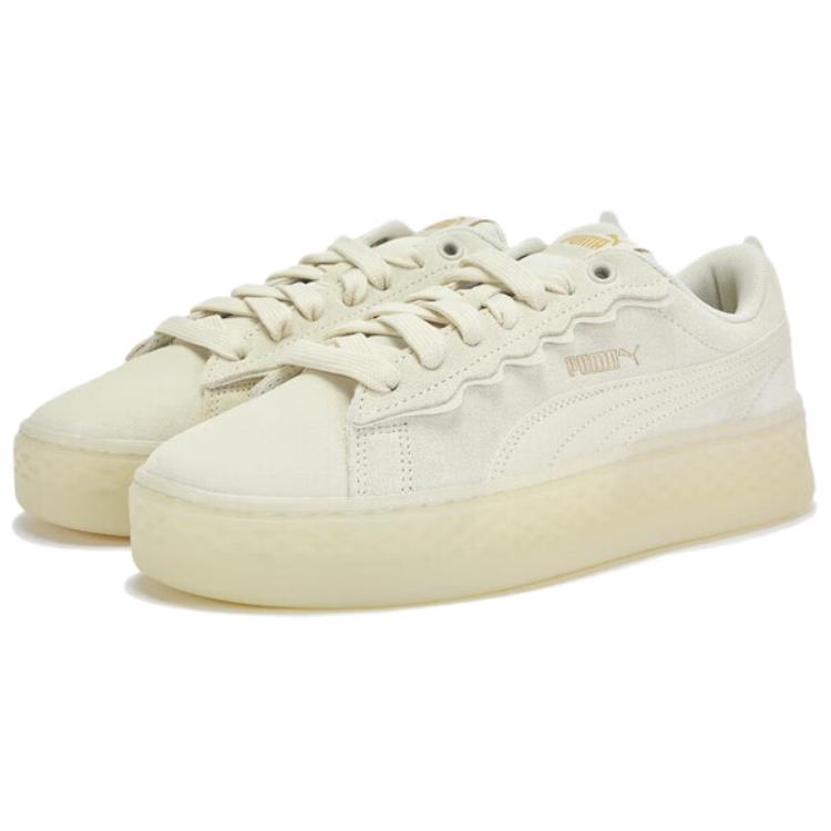 Puma Smash Versatile Comfortable Height Increasing Low Top Sneakers Women Sneakers Beige 406748-02