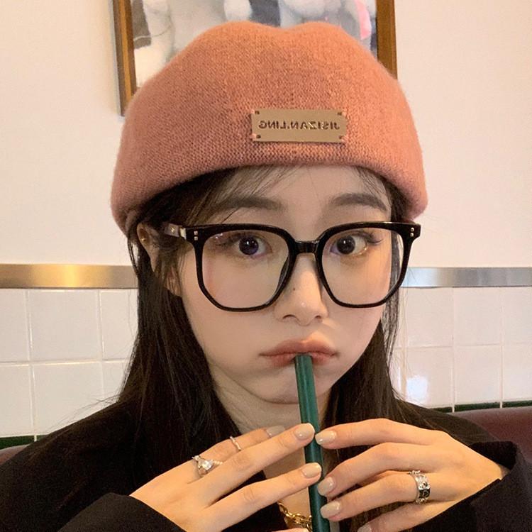 Solid Color Winter Beret Hat For Women With Classic Design Thickened Cap Gift