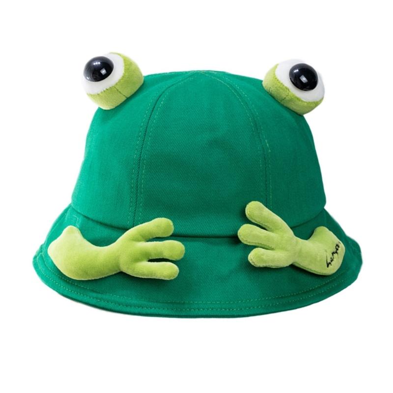 Unisex Froschform Eimerhut Breite Krempe Outdoor Sommer Frühling Faltbarer Fischerhut Sonnenschutz Geschenke für Freundin