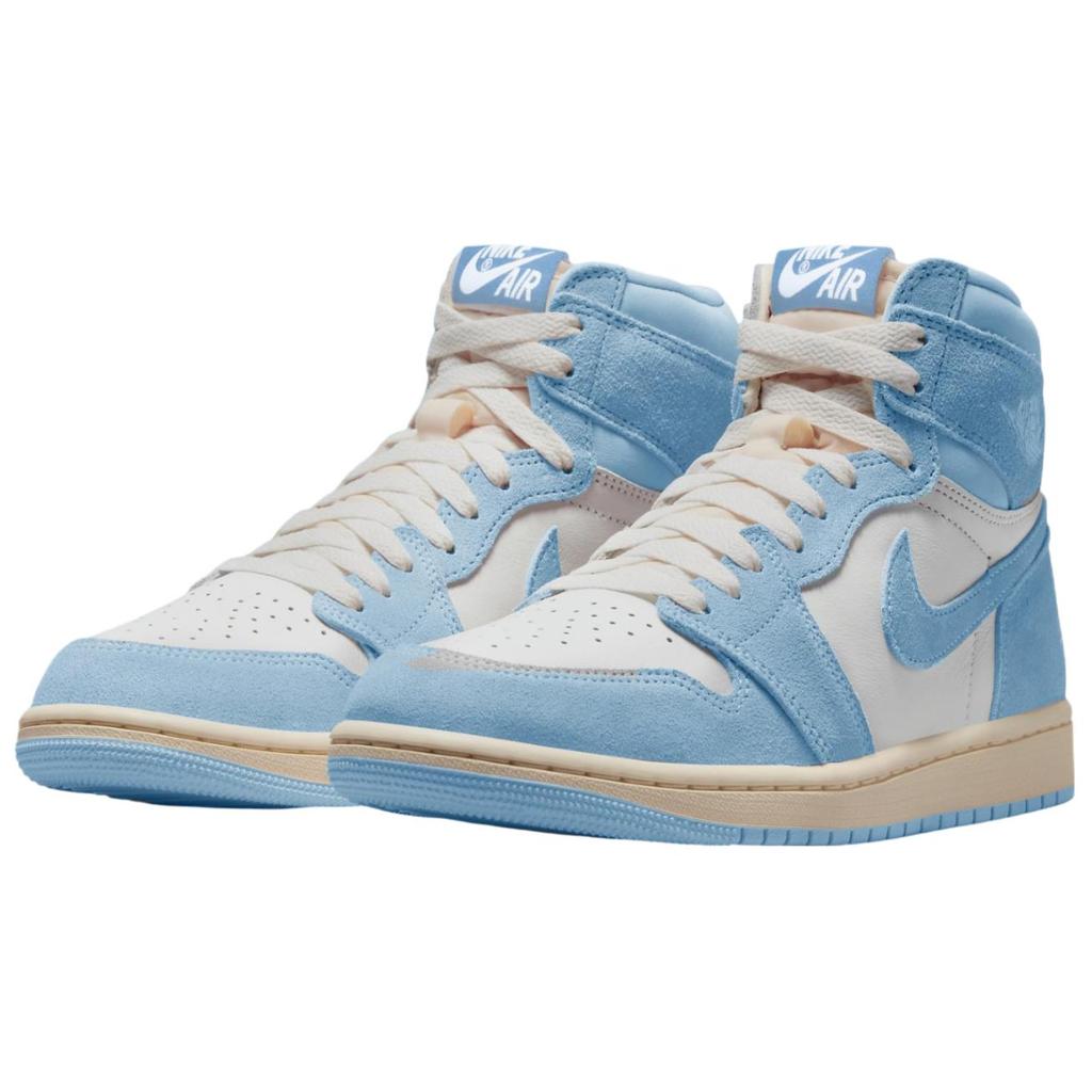 Jordan Air Jordan 1 Slip Resistant Abrasion Resistant High top Vintage Basketball Shoes Unisex Blue FD2596-102