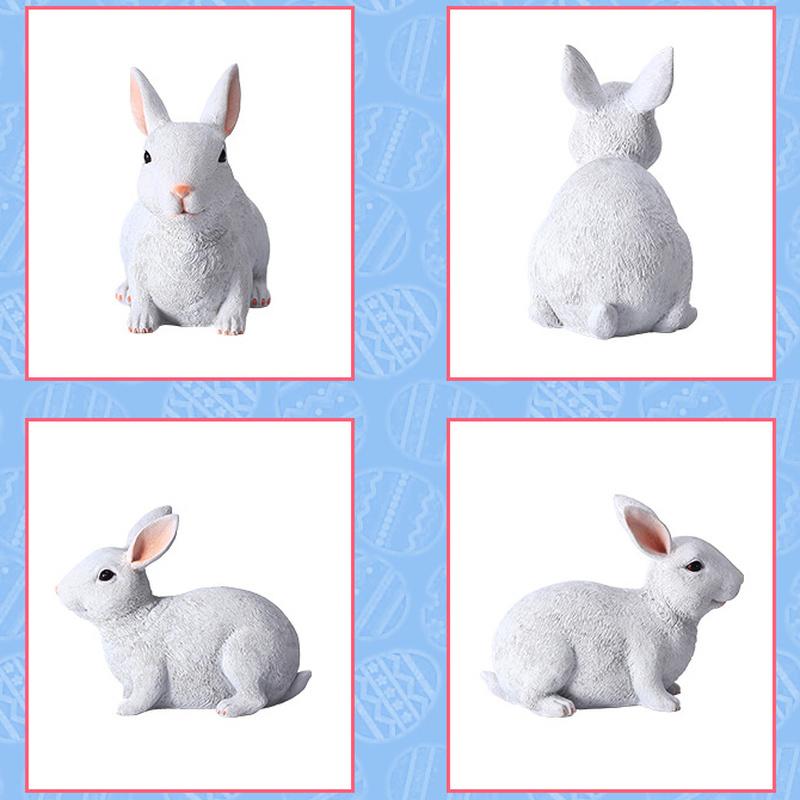 Vintage Easter Bunny Decor Spring Easter Bunny Figurine Decoration Farmhouse Bunnies Rabbit Figurine Statue Home Decor.