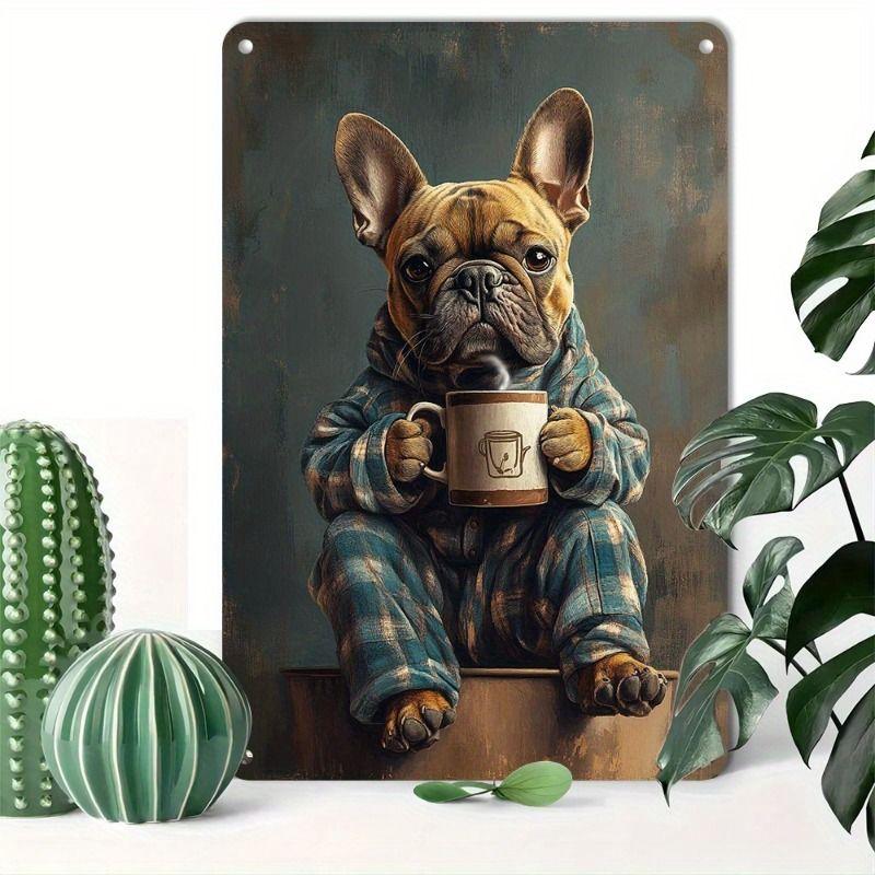 Vintage Style Metal Tin Sign Cute Cats Dogs for Cafe Interior