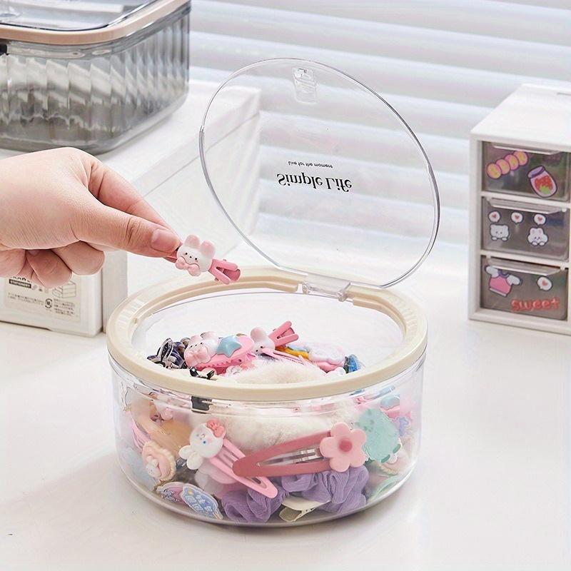 Hair Accessory Storage Box, Press Elastic Cover, Headband, Rubber Band Organizing Box, Hair Clip, Hair Ring, Jewelry Box