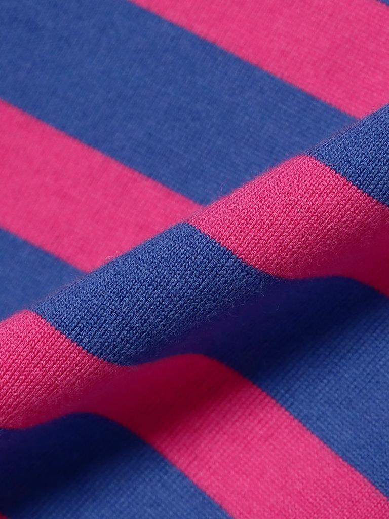 Beams Boy Women's Basic Striped Long Sleeve L/S Tee, Blue/Pink, Free Size