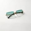 5PCS Fashion Rimless Sunglasses Women Trendy Small Rectangle Sun Glasses Summer Traveling Style Brown Shades for Men
