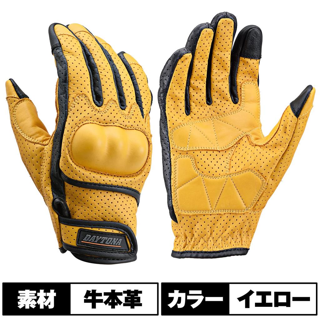 Daytona Motorcycle Leather Hard Smartphone Cowhide Perforated Protector Size 18920 Gloves, Summer, Mesh, (Cowhide), Protector, Compatible, Leather,