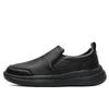 Men's Slip On Leather Sneakers Comfort Casual Sports Shoes Walking Waterproof Black Athletic Shoes Plus Big Size 48 49 50