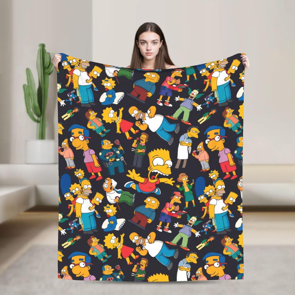 Blanket The S-Simpsons Travel Office Flannel Bedding Throws For Couch Chair Super Warm Design Bedspread Birthday Present