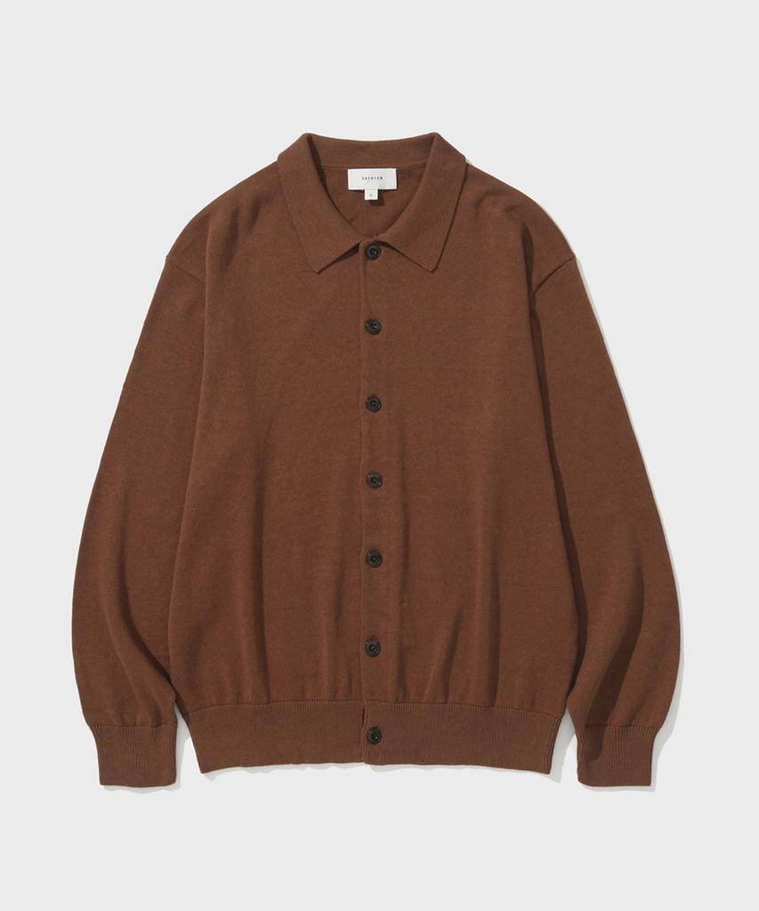 Shirter Cotton Cashmere Cardigan (Brick)