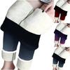 Womens Christmas Print Thickened Lambswool High Waist Stretch Thickened Warm Pants