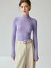 Women's Slim-Fit Wool High-Neck Sweater - Solid Color, Long Sleeve, Autumn/Winter Style