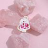 Creative New Pink Heart Shaped Brooch Colorful Cherry Blossom Metal Badge For Fashionable Accessories