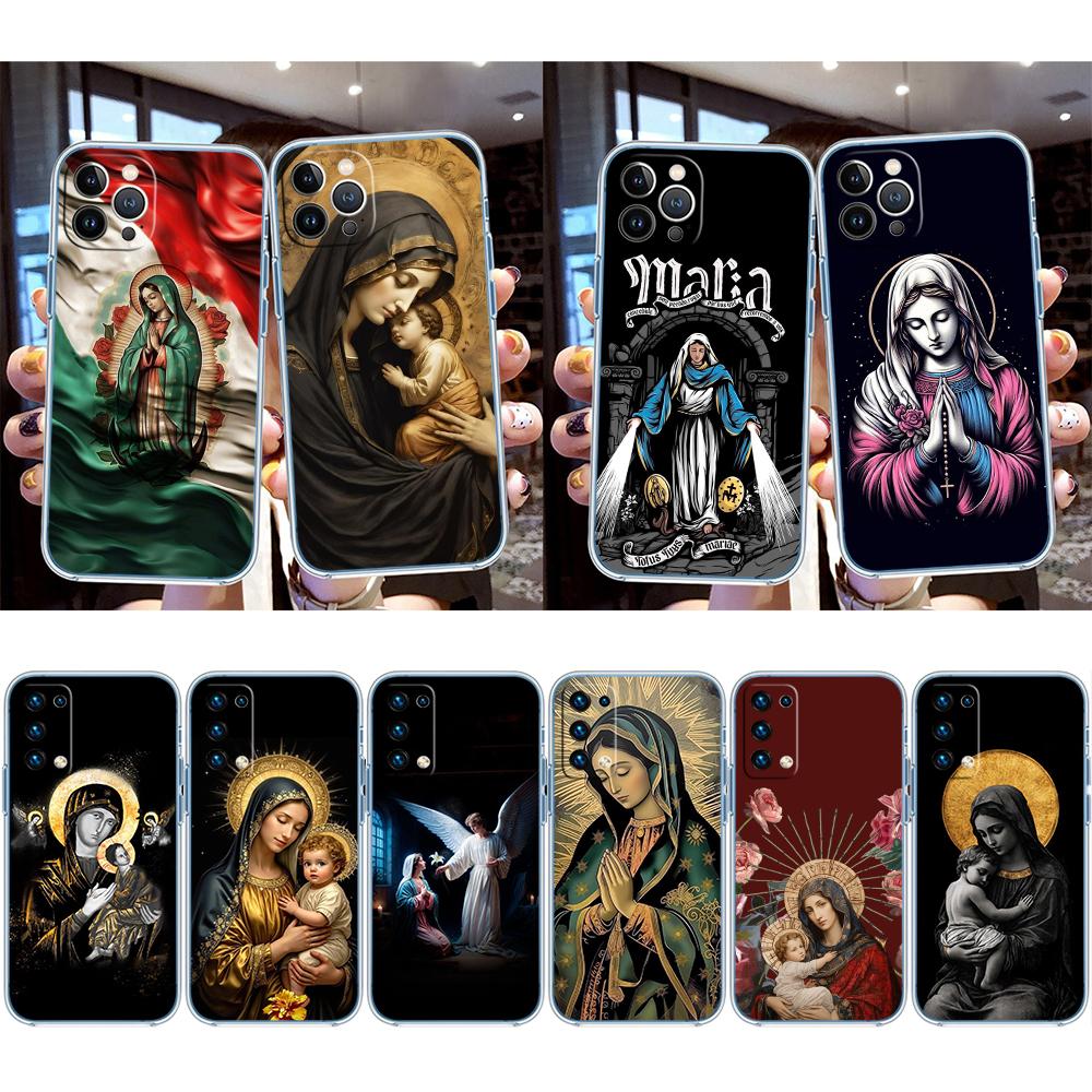 RE62 Virgen Maria Transparent Phone Case for Motorola Moto Edge 20 30 40 50 S30 Fusion Ultra Pro Neo Lite + G200 G23