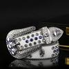 Western Leather Belt With Rhinestone BB SIMON CrystalBelt Buckle Cotton OEM Customized Pcs Color