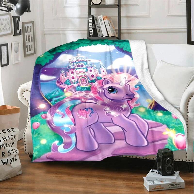 3D cartoon fantasy unicorn warm and soft linen blanket cover suitable for living room, bedroom, bed, sofa, hiking, leisure