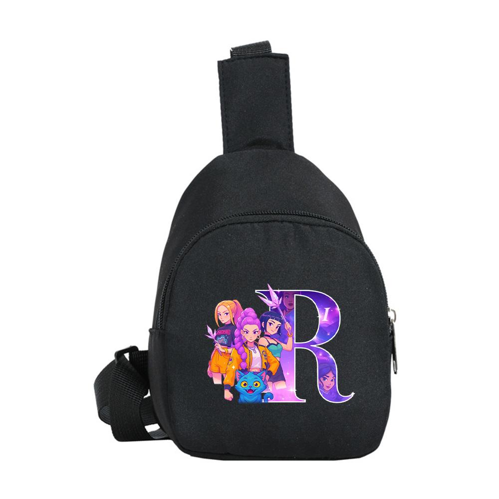 Kreslený 26 Anglické Písmeno K-Pop Lovci Démonov Potlačený Kawaii Hrudný Vak pre Chlapca Dievča Taška cez Rameno Študent Prenosná Crossbody Taštička Vianočný Darček